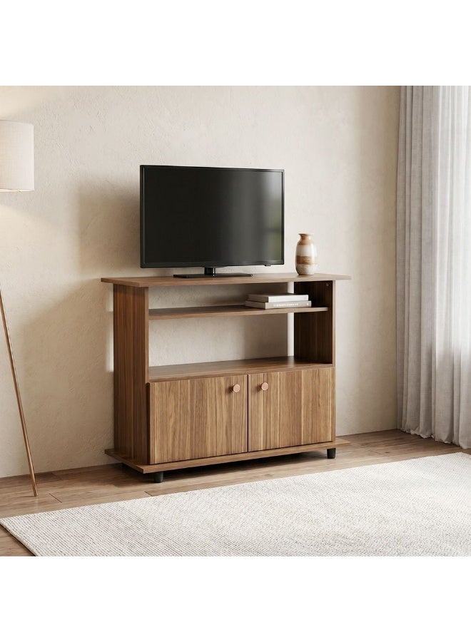 DANUBE HOME Tadeo TV Cabinet For Up To 32 Inches TV Entertainment Wall Unit Furniture Wooden TV Stand For Living Room Bedroom TV Rack L90xW36xH76 cm Almond - Image 1
