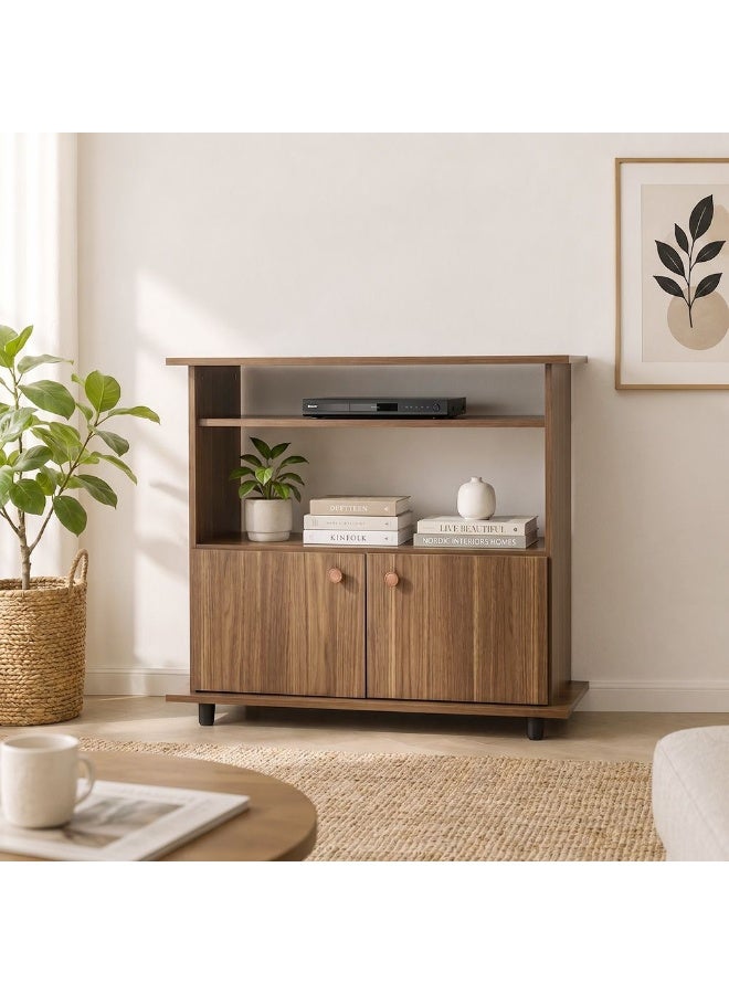 DANUBE HOME Tadeo TV Cabinet For Up To 32 Inches TV Entertainment Wall Unit Furniture Wooden TV Stand For Living Room Bedroom TV Rack L90xW36xH76 cm Almond - Image 2