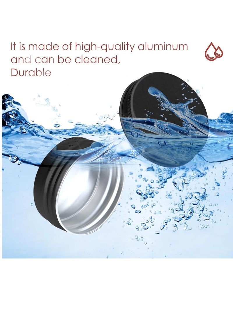 AQSON - 30 Pack 1 Ounce Aluminum Tin Cans, 30 ml Aluminum Screw Lid Round Tin Container Bottle, for Lip Balm, Eye Shadow, Creams, Black. - Image 1