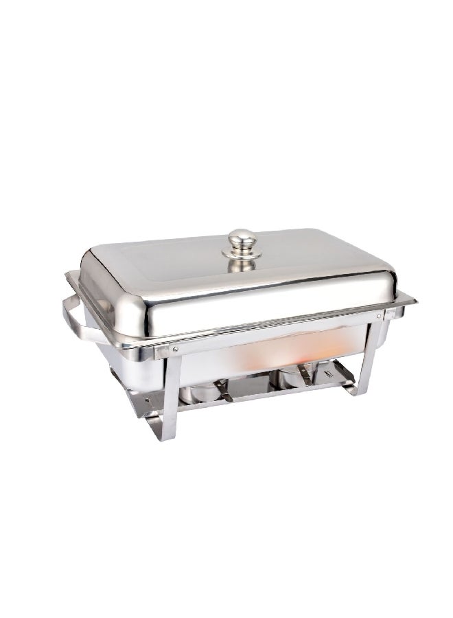 بين سيرفي سخان طعام محمول من الفولاذ المقاوم للصدأ، شكل مستطيل باللون الفضي، سعة 8 لتر، طراز DZW-I080 - Image 3