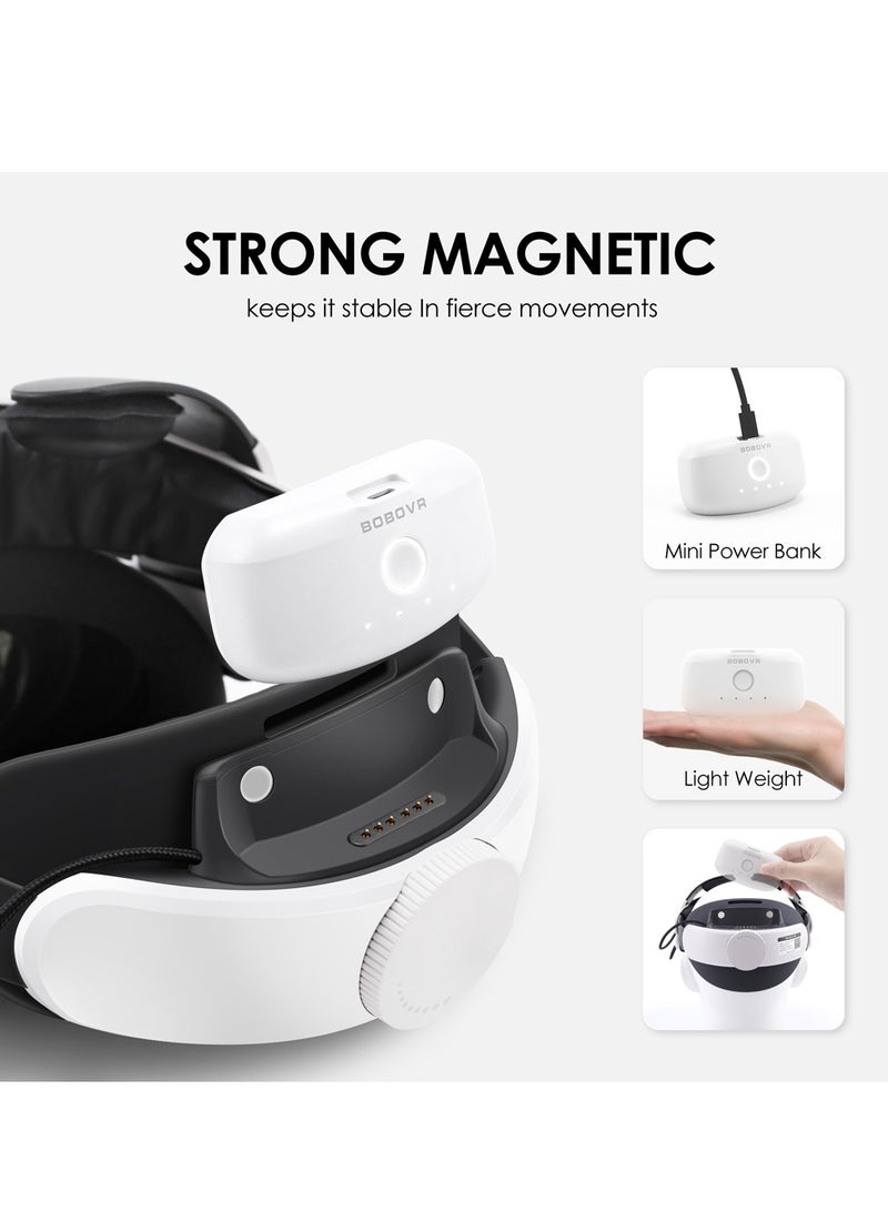 بوبوفر حزام رأس بطارية مريح BOBOVR M3 PRO متوافق مع Meta Quest 3/Quest 3s بديل لحزام Elite يدعم وقت اللعب المحسن والدعم - Image 4