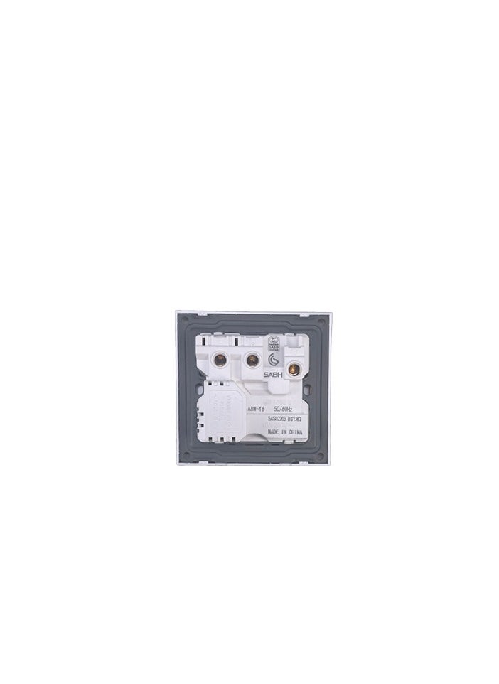 TEMPO - 13A 1 Gang Socket with USB & TYPE C Gray Slim Piano - Image 1