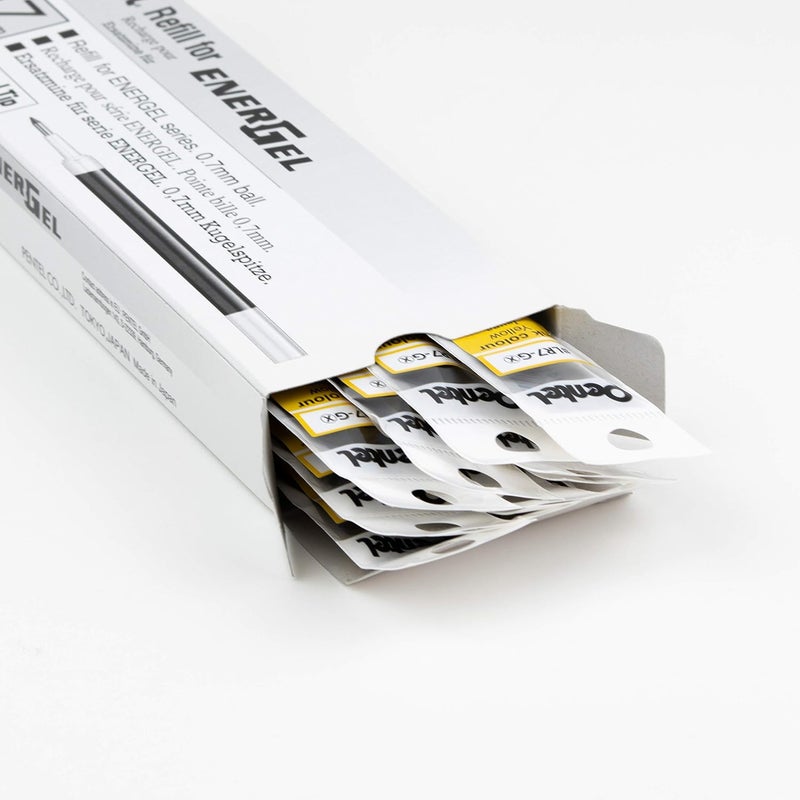 Pentel Refill Ink - For EnerGel Gel Pen, 0.7mm Metal Tip, Medium, Yellow Ink, 12 pack (LR7-G) - Image 5