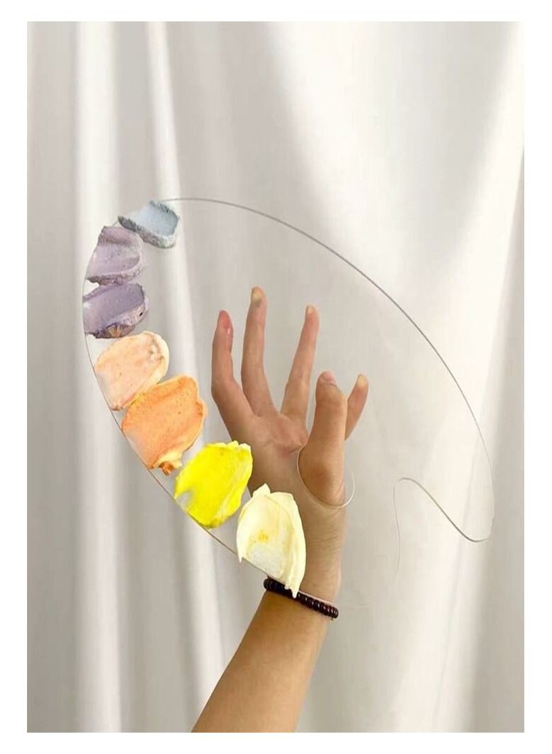 سمارت لوحة فنية بلاستيكية كبيرة للطلاء لوازم فنية للطلاء لوحة طلاء بيضاوية غير لاصقة سهلة التنظيف لخلط زيت الأكريليك - Image 1