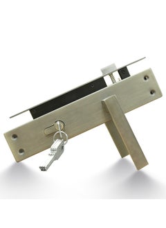 TISMpro Door Handle Lock Set - Aluminum Handle with Lock Body, Cylinder, and 5 Computer Keys with Mounting Screws, TP-7000 Set (MAB)  - Image 2