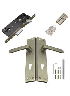 TISMpro Door Handle Lock Set - Aluminum Handle with Lock Body, Cylinder, and 5 Computer Keys with Mounting Screws, TP-7000 Set (MAB)  - Image 3