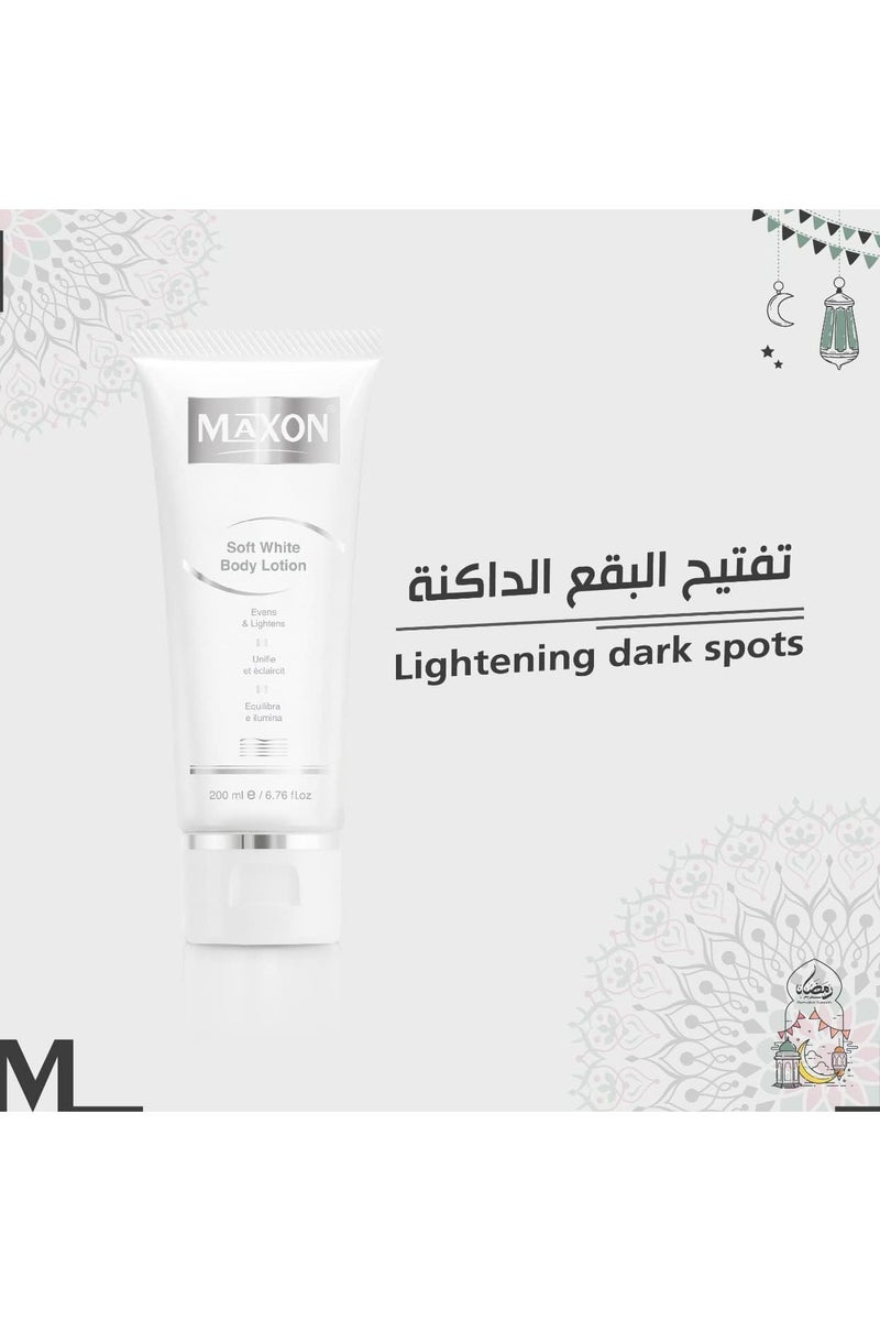 MAX-ON Soft White Whitening Body Lotion â Effective Skin Lightening & Skin Perfector for All Skin Types | 200ml - Image 3
