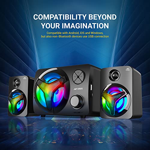 Ant Esports GS350 Pro 2.1 Gaming Speakers, 15W (2×5W Speakers + 5W Subwoofer), USB Powered Bluetooth Speaker with 3.5mm AUX, in-Line Volume Control & RGB Lights for PC,Laptop, Tablet & Mobile - Image 5