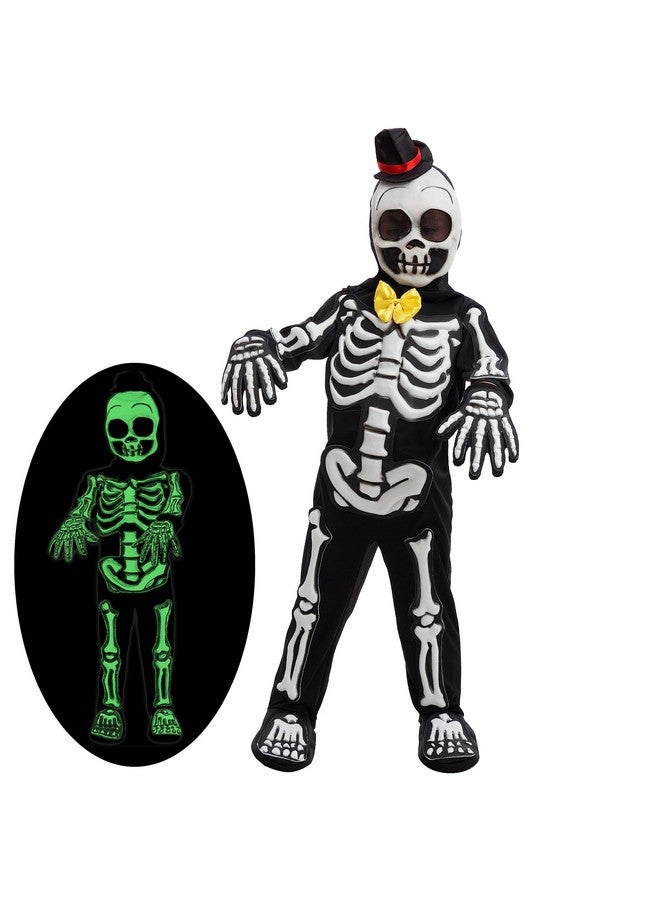 Spooktacular Creations Spooktacular Creations Glows in the Dark Skeleton Costume, Halloween Skeleton Costume, Skelebone Jumpsuit - Image 1