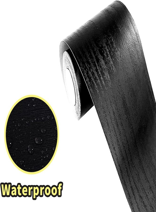 Teemall 10M Black Wood Grain Removable PVC Waterproof Border Wall Decor Removable Self Adhesive Kitchen Bathroom Tiles Sticker Wallpaper 2"x390" - Image 4