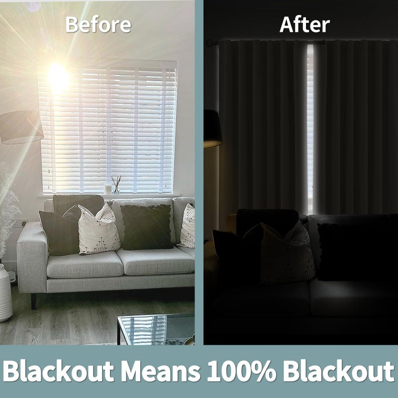 BGment 100% Blackout Curtains 40 Inch Length for Cafe  Rod Pocket and Back Tab Double Layer Thermal Insulated Full Room Darkening Bedroom Kitchen Curtains  2 Window Panels  42 x 40 Inch Beige - Image 5