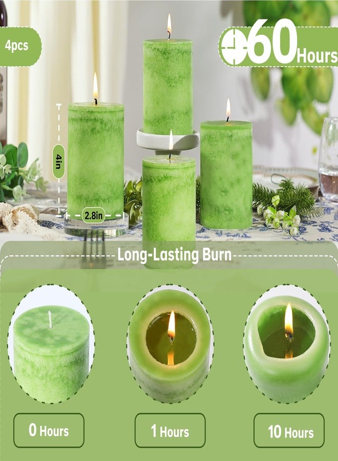 MAKALONE 4 Pack Citrus Scented Pillar Candles,Natural Essential Oils,60H Long Burning,Non-Toxic Smokeless Candles for Home Decor and Aromatherapy to Stress & Anxiety Relief,Gifting & Daily Relaxation(2.8x4in) - Image 4