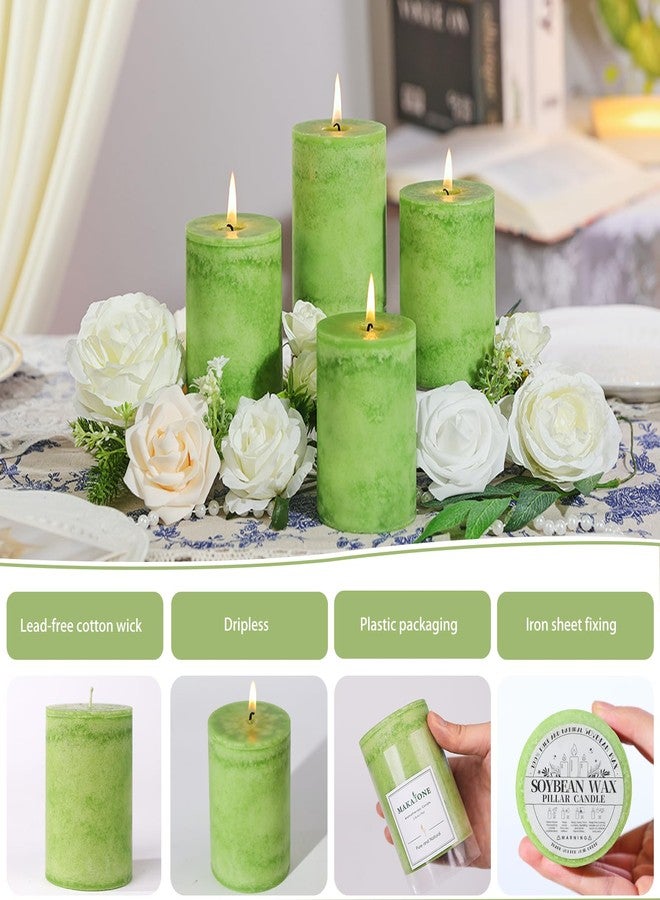 MAKALONE 4 Pack Citrus Scented Pillar Candles,Natural Essential Oils,60H Long Burning,Non-Toxic Smokeless Candles for Home Decor and Aromatherapy to Stress & Anxiety Relief,Gifting & Daily Relaxation(2.8x4in) - Image 5