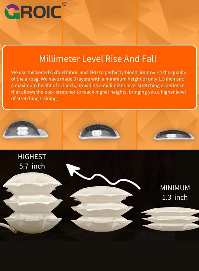GROIC جهاز تمديد الظهر لتخفيف آلام أسفل الظهر، جهاز تفريغ العمود الفقري القابل للنفخ، جهاز كسر الظهر مع العلاج المغناطيسي، لوحة دعم القطنية، تخفيف لمرض الجنف، مناسب لتصحيح الوضعية - Image 4