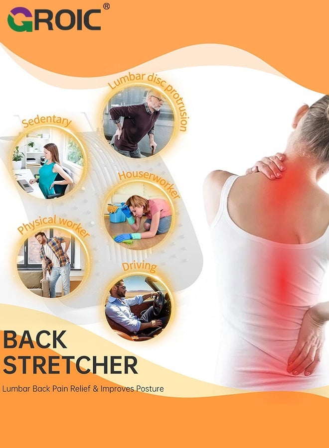 GROIC جهاز تمديد الظهر لتخفيف آلام أسفل الظهر، جهاز تفريغ العمود الفقري القابل للنفخ، جهاز كسر الظهر مع العلاج المغناطيسي، لوحة دعم القطنية، تخفيف لمرض الجنف، مناسب لتصحيح الوضعية - Image 5