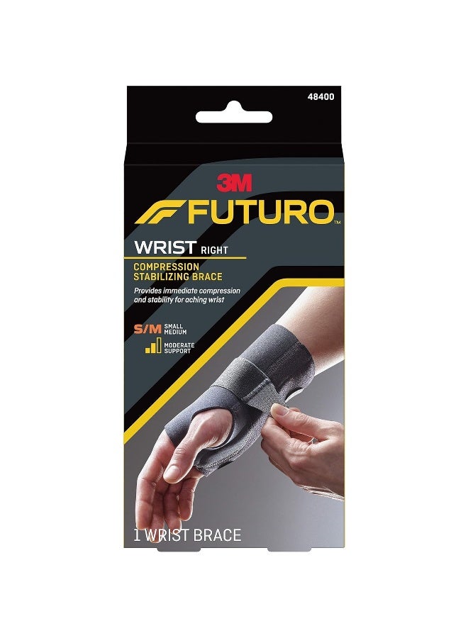 Futuro 48400EN Energizing Wrist Support, S/M, Fits Right Wrists 5 1/2"- 6 3/4", Black - Image 1
