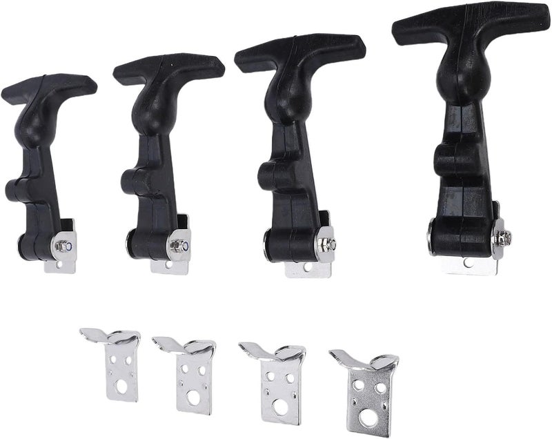 Zunate 4Pcs Elastic Stainless Steel Rubber Hood Catch, Flexible T Handle Hasp Latches with Brackets, Vibration Absorbing Fasteners for Vehicle Engines (A124B-3) - Image 3