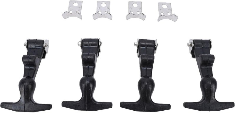 Zunate 4Pcs Elastic Stainless Steel Rubber Hood Catch, Flexible T Handle Hasp Latches with Brackets, Vibration Absorbing Fasteners for Vehicle Engines (A124B-3) - Image 4