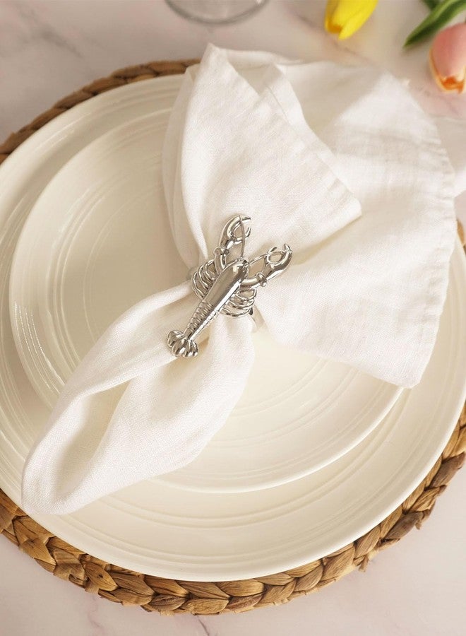 Utalek Coastal Theme Sea Creatures Napkin Rings Starfish Sea Shells Metal Napkin Rings Set of 6 for Dinner Party, Summer, Wedding, Beach Table Decor, Family Gatherings, or Everyday Use (6, Silver) - Image 4