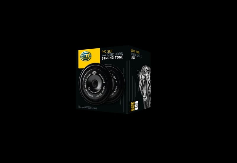 HELLA مجموعة بوق قرص HELLA 002768821 سوداء 92 مم 24 فولت (تناسب عالمي) - Image 3