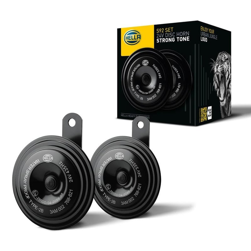 HELLA مجموعة بوق قرص HELLA 002768821 سوداء 92 مم 24 فولت (تناسب عالمي) - Image 2
