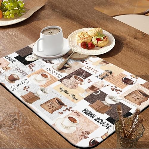 Zinmilin Coffee Mat Bar,Coffee Matt for Counter Mat Bar Mats for Countertop Accessories,Silicone Mats for Kitchen Counter Waterproof（19''x12''） - Image 4