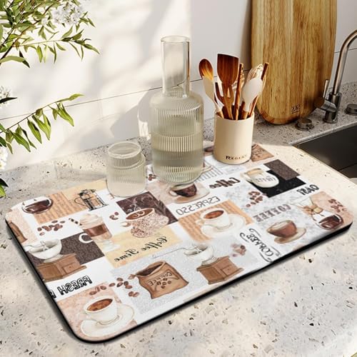 Zinmilin Coffee Mat Bar,Coffee Matt for Counter Mat Bar Mats for Countertop Accessories,Silicone Mats for Kitchen Counter Waterproof（19''x12''） - Image 5