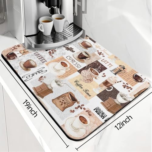 Zinmilin Coffee Mat Bar,Coffee Matt for Counter Mat Bar Mats for Countertop Accessories,Silicone Mats for Kitchen Counter Waterproof（19''x12''） - Image 2