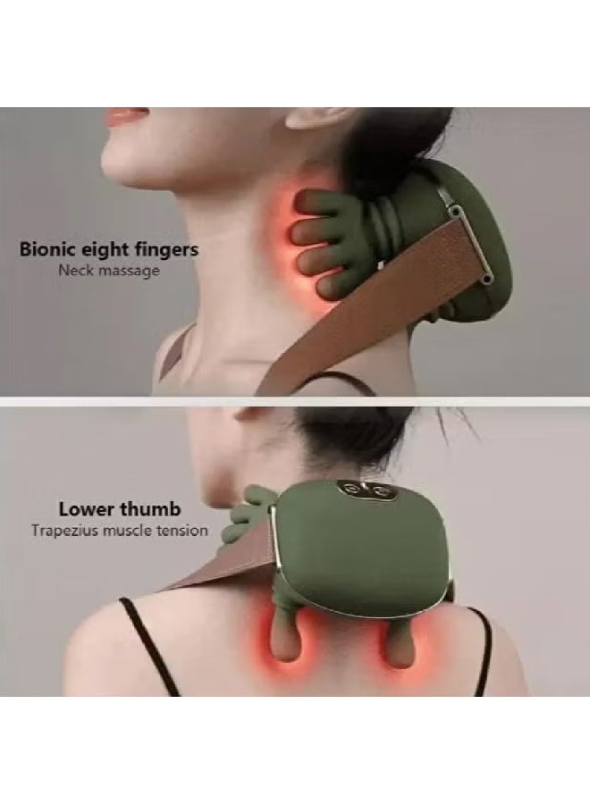 جينيكست جهاز تدليك الرقبة والكتفين بتقنية "4D Bionic" مع خاصية التسخين – جهاز تدليك لاسلكي قابل للشحن بتقنية "شياتسو" (Shiatsu) للتدليك العميق للأنسجة؛ لتخفيف آلام الرقبة والظهر والكتفين والجسم بالكامل. جهاز كهربائي محمول للتدليك بتقنية العجن (Kneading) مع علاج حراري مهدئ، مناسب للاستخدام في المنزل والمكتب والسيارة وأثناء السفر. - Image 2