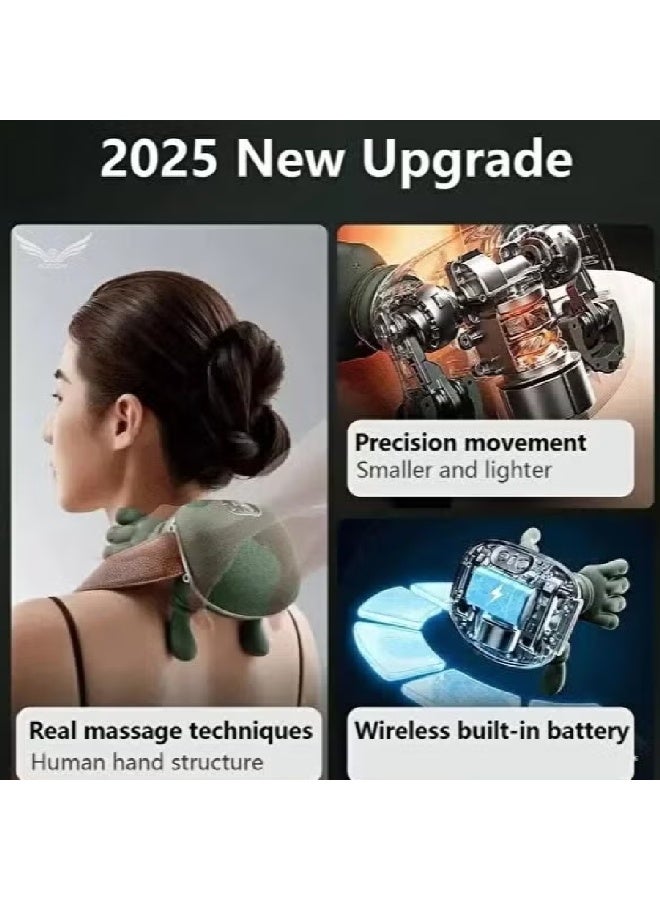 جينيكست جهاز تدليك الرقبة والكتفين بتقنية "4D Bionic" مع خاصية التسخين – جهاز تدليك لاسلكي قابل للشحن بتقنية "شياتسو" (Shiatsu) للتدليك العميق للأنسجة؛ لتخفيف آلام الرقبة والظهر والكتفين والجسم بالكامل. جهاز كهربائي محمول للتدليك بتقنية العجن (Kneading) مع علاج حراري مهدئ، مناسب للاستخدام في المنزل والمكتب والسيارة وأثناء السفر. - Image 5