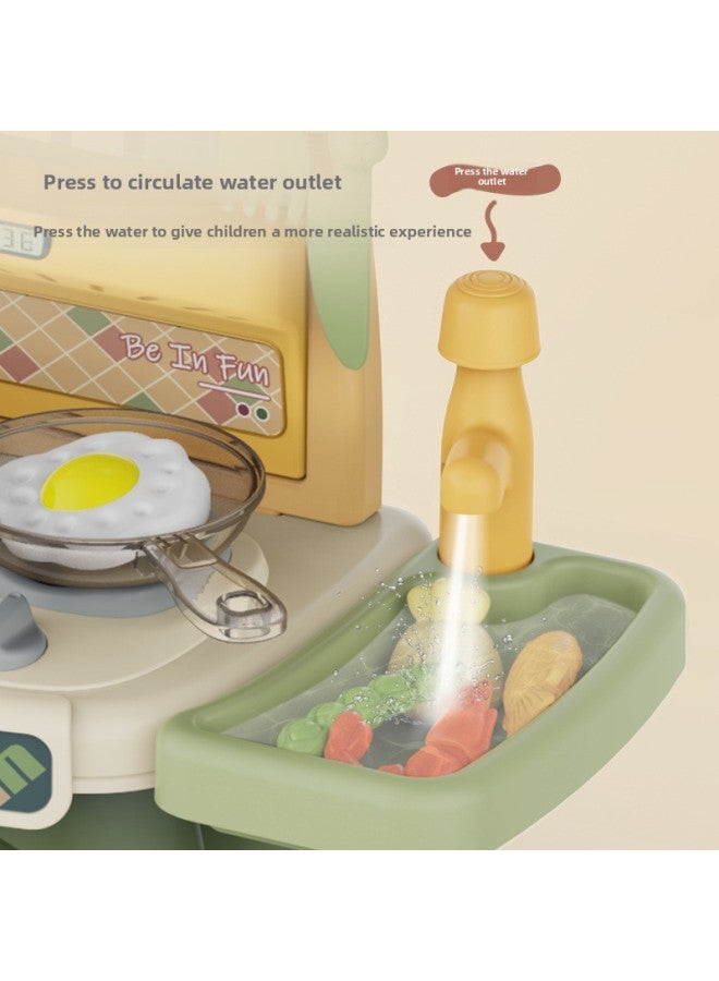 Hot Sale Children Play House Kitchen Toys Cooking Cooking Dining Table Simulation Cooking Kitchenware Suit Direct Sales-Color:(Green) Kitchen 28-piece Set - Image 4