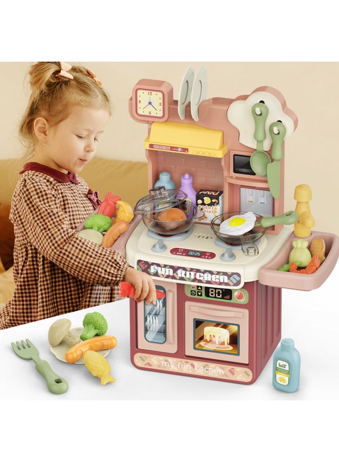 Hot Sale Children Play House Kitchen Toys Cooking Cooking Dining Table Simulation Cooking Kitchenware Suit Direct Sales-Color:(Green) Kitchen 28-piece Set - Image 3
