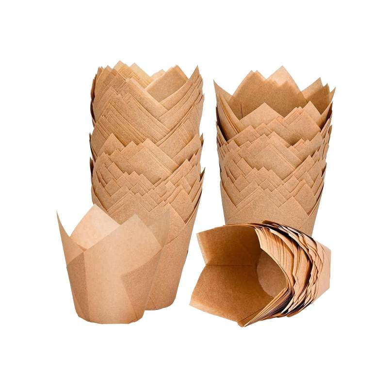 Cupcake Liners 120-Piece Brown Parchment - Heat Resistant To 428°F Non-Stick Baking Cups for Home Kitchen, Wedding, Birthday Party & Baking Projects - Image 3