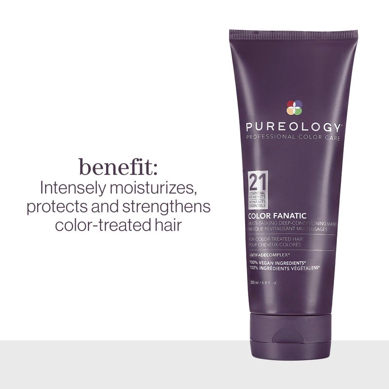 PUREOLOGY ماسك الشعر العميق للتكييف الفوري من بيورولوجي كولور فاناتيك | استعادة وتقوية | الحفاظ على لون جميل | نباتي، 6.8 أونصة سائلة (عبوة من 1) - Image 2