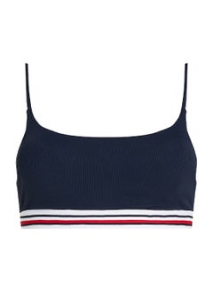 TOMMY HILFIGER Women's Global Stripe Bralette Bikini Top - Nylon, Blue  - Image 3