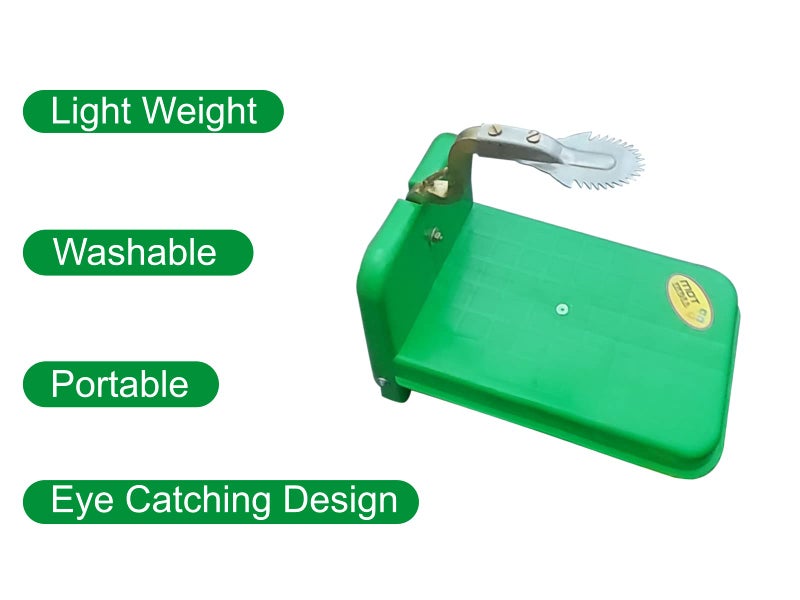 MDT India Table Top Movable Fiber Chirava Thengai Thuruvi Coconut Scraper Grater(Green, Stainless Steel Blade) - Image 2