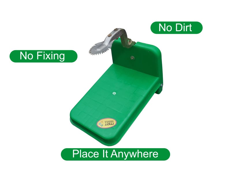 MDT India Table Top Movable Fiber Chirava Thengai Thuruvi Coconut Scraper Grater(Green, Stainless Steel Blade) - Image 3