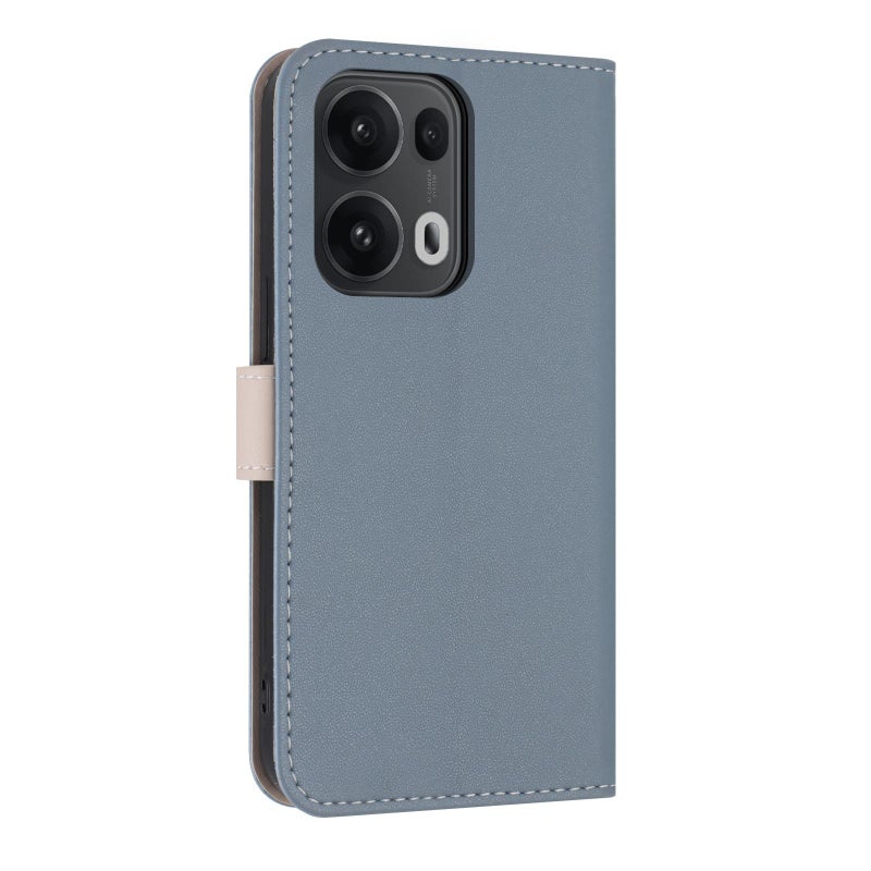 erorex For OPPO Reno13 Pro 5G Metal Bow Leather Phone Case with Hand Strap(Light Blue) - Image 3