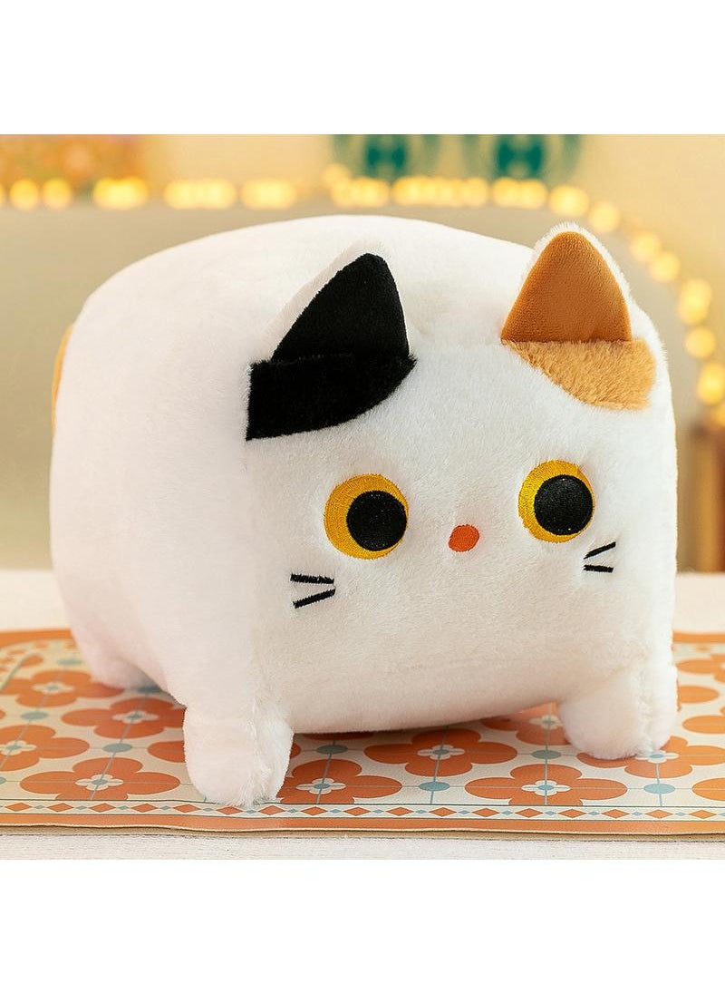Y&D - Square Cat Plush Toy Doll Nap Pillow-White Cat20cm - Image 1