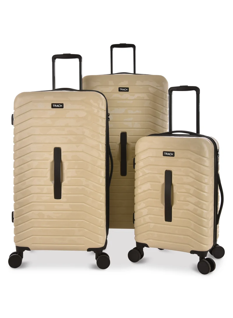 Track Track ABS Luggage Set, Trunk Design, Expandable Travel Trolley Bag with Carry-on Cabin Size and Large Check-in Luggage, 4 Double Wheels and TSA Lock, L23058/3P