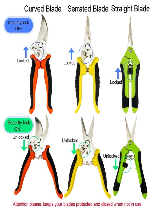 lengnoyp Pruning Shears, 4 Pack Garden Shears with Gardening gloves, Clippers Handheld, Stainless Steel Garden Snips, Lengnoyp Pruners for Gardening - Image 5