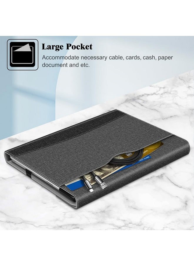 Fintie Case for 13 Inch Microsoft Surface Pro 11/10/9 - Multiple Angle Viewing Portfolio Business Cover with Pocket & Stylus Holder, Compatible with Type Cover Keyboard, Gray