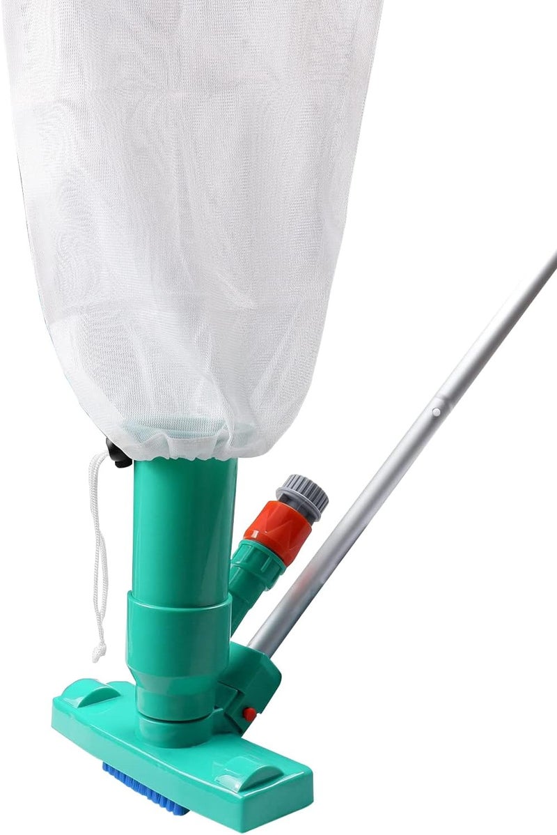 POOLWHALE Upgrades Pool Spa Pond Mini Jet Vac Vacuum Cleaner w/Brush, Bag,5 Sections Telescopic Pole of 48" and Handle - Image 2