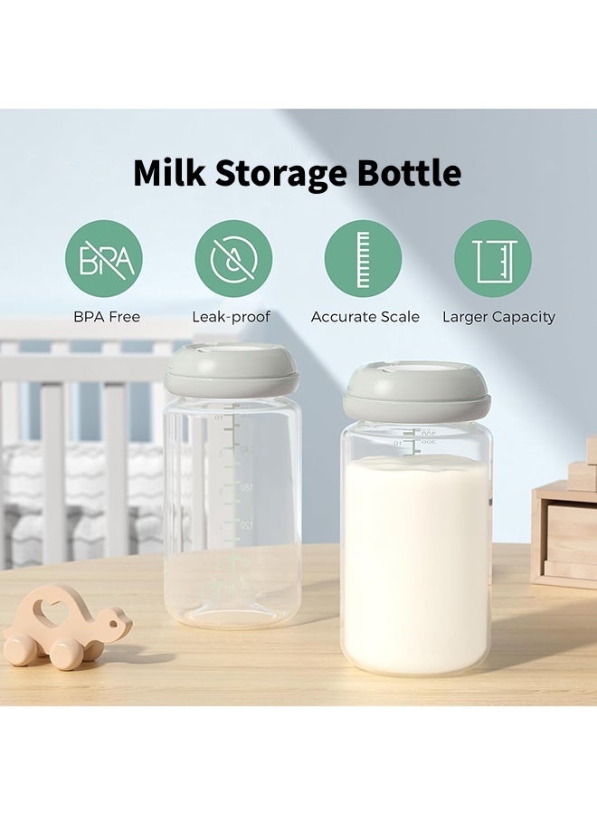 Wide-Neck Breast Milk Storage Bottles 180ml, Pack of 4, High Borosilicate Heat-Resistant Glass, BPA-Free, Safe & Durable Baby Feeding Containers - Image 4
