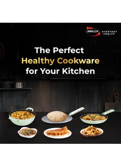 NIRLEP Nirlep NutriHealth Pro Induction Fry Pan 24 I 1.2L I Patented Silver Ion Coating I Metal-Spoon Friendly I Soft Touch Handle I Multi-Purpose Non-Stick Fry Pan I 18M Guarantee  - Image 5