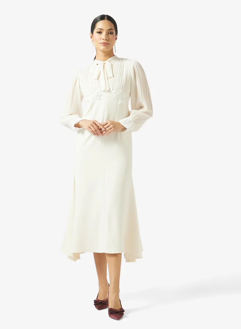 Puff Sleeve Mermaid Cut Dress