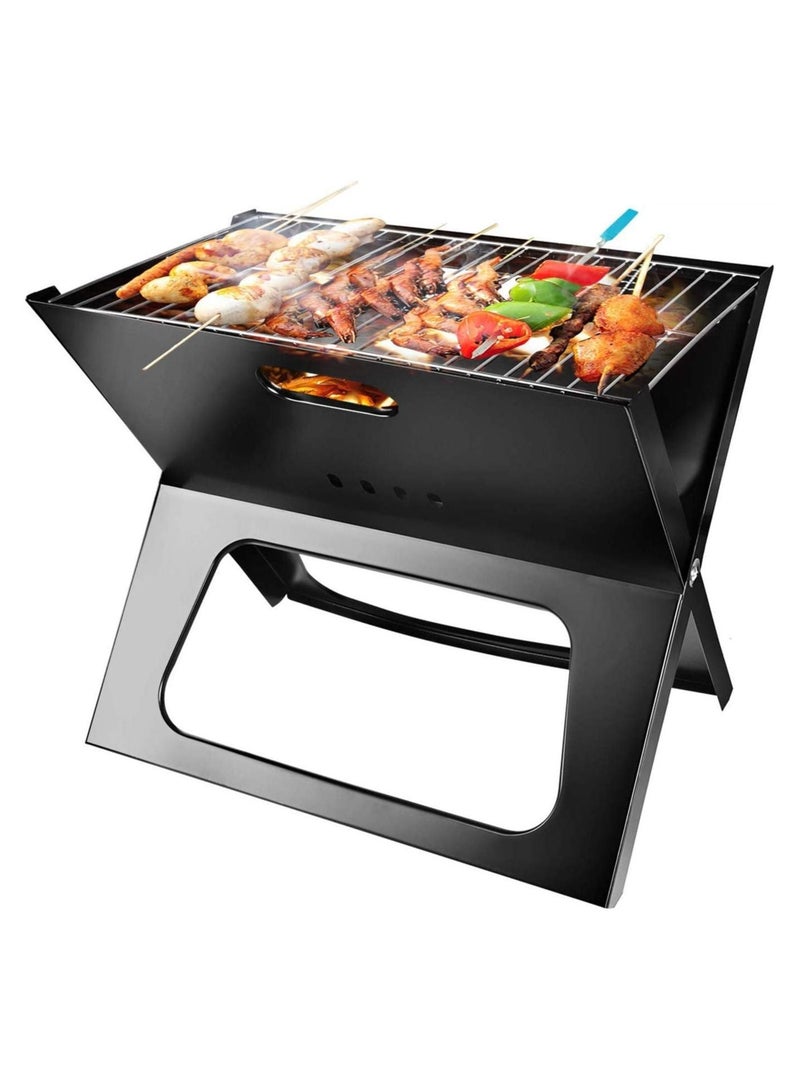 Portable Design Handy and Lightweight Briefcase Easy to Clean. Ideal for Outdoor Barbecue, Camping 19.5x12x16 Foldable Grill, black - Image 1