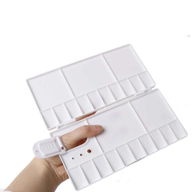 Futurekart Watercolor Palette Folding Paint Tray Plastic Painting Pallet with 25 Compartments White - Image 1