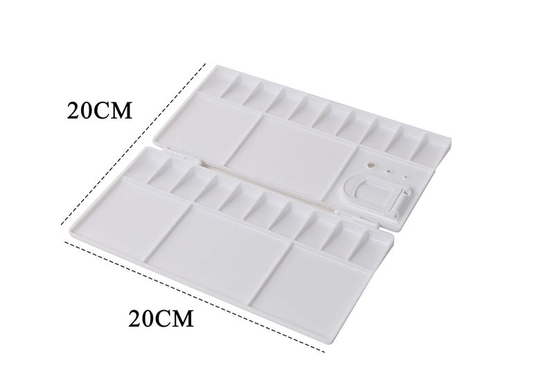 Futurekart Watercolor Palette Folding Paint Tray Plastic Painting Pallet with 25 Compartments White - Image 2