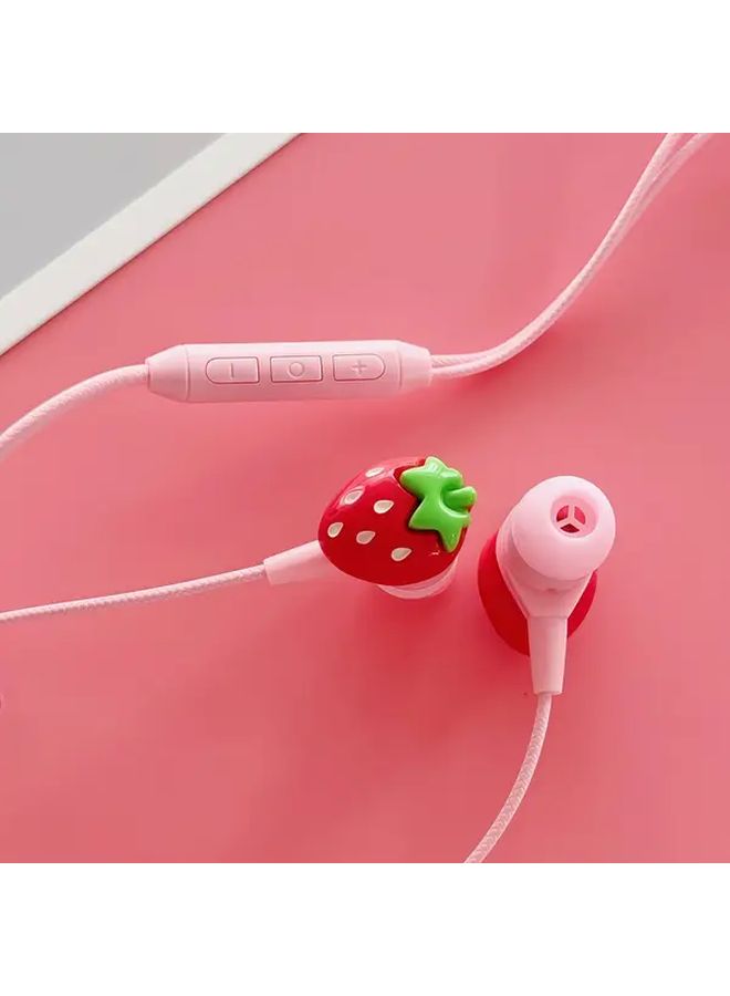 Type C Wired Earbuds With Balloon Accessory Noise Canceling Microphone Pink - Image 3